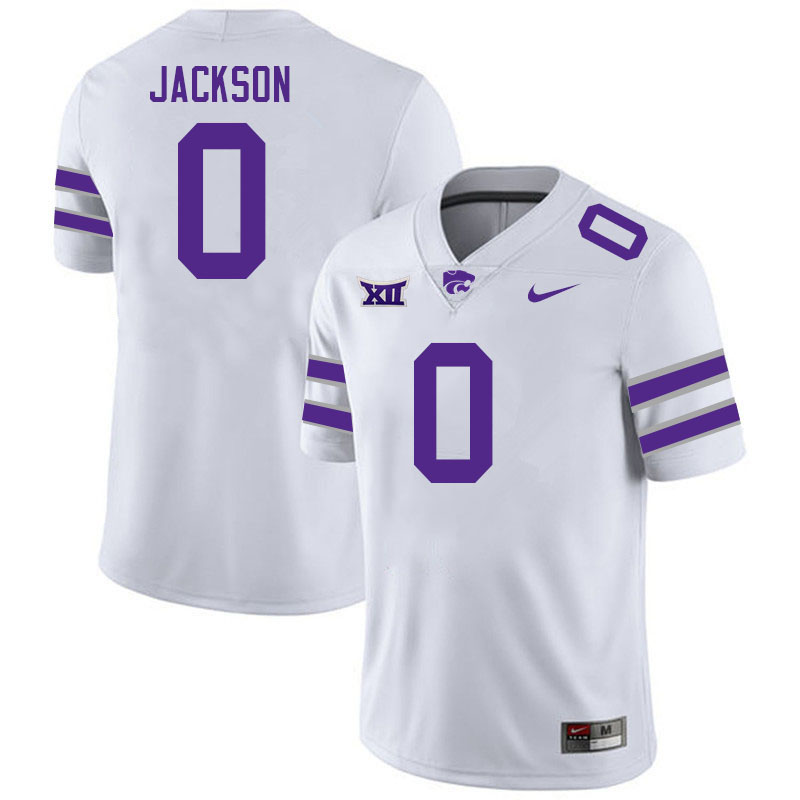 #0 Jadon Jackson Kansas State Wildcats Fotball Jerseys Stitched Sale-White